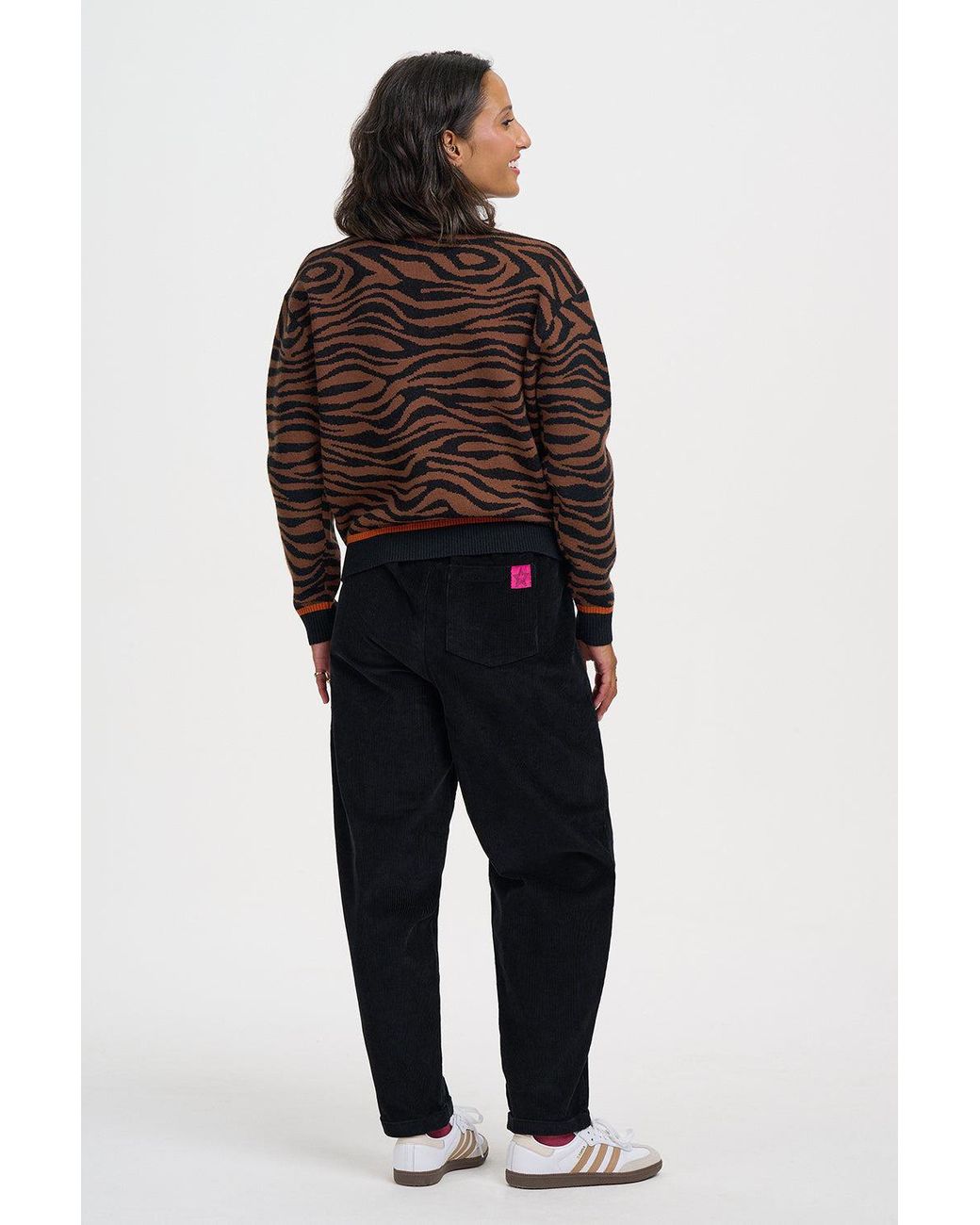 Sugarhill Black Solana Knitted Bomber Jacket Tiger