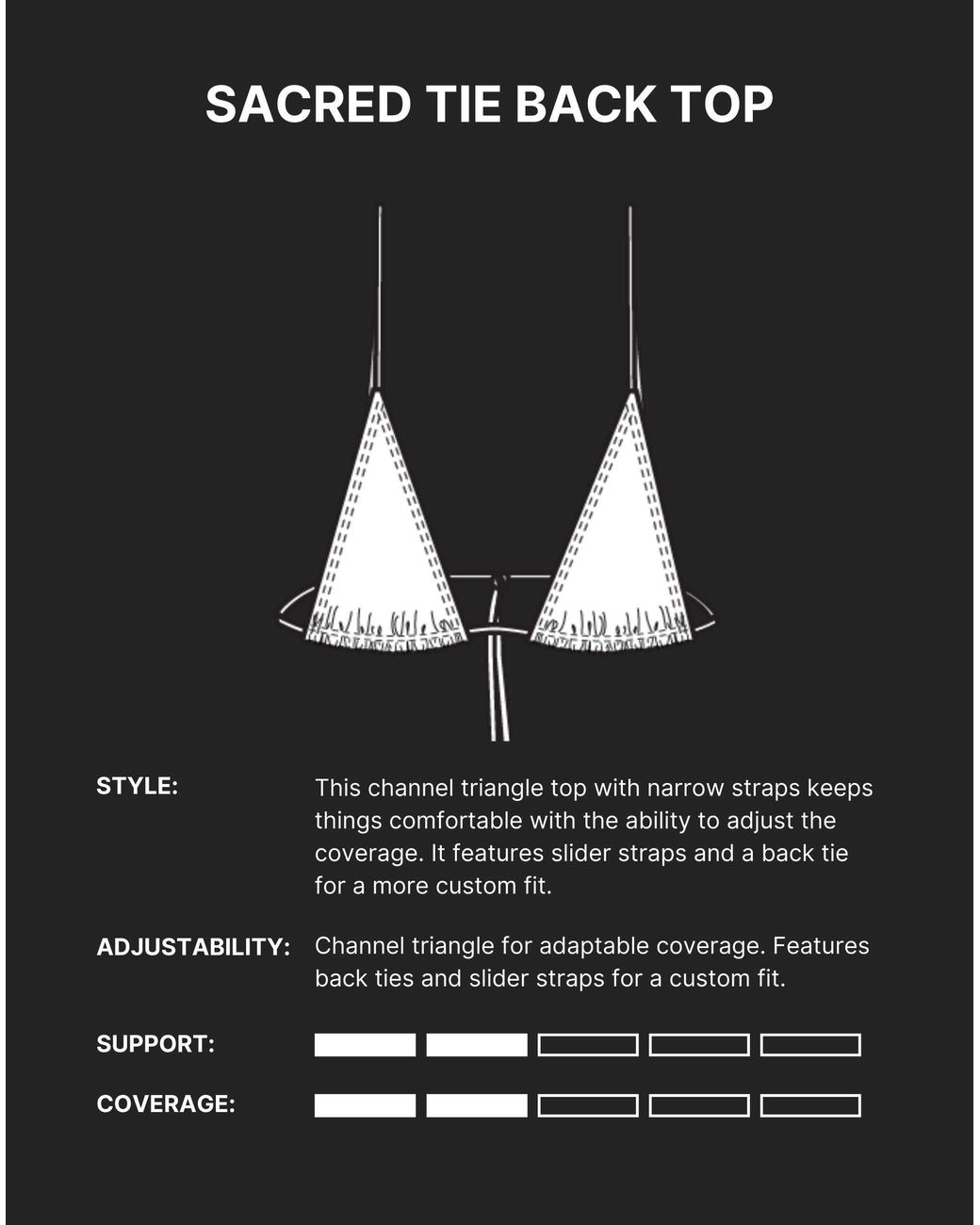 Minimale Animale Black Sacred Tie Back Tassel Bikini Top