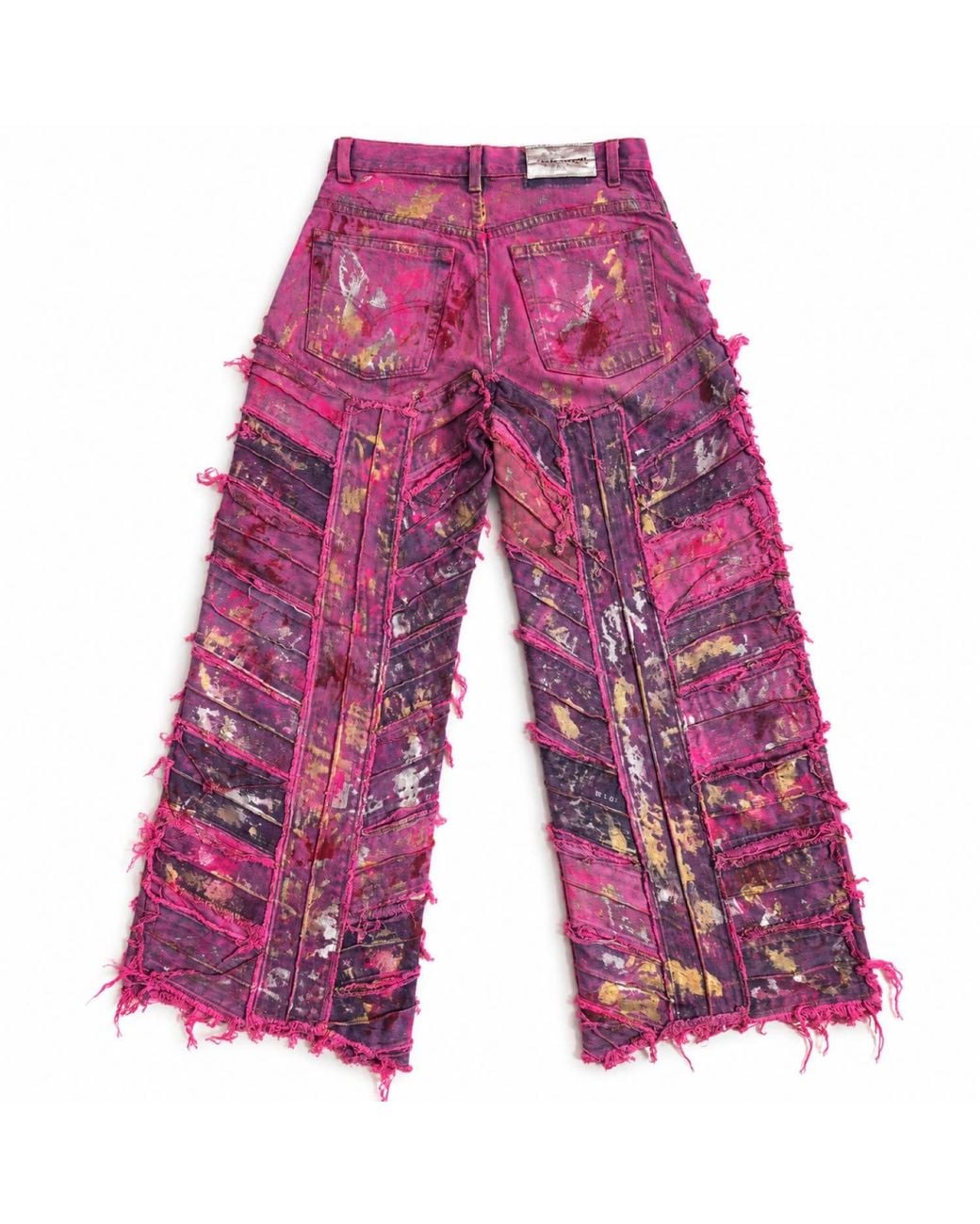 Zasta Studio Red Wearable Ruins Wide Leg Denim Pants Seven