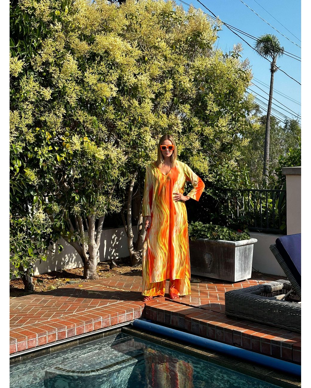 Jennafer Grace Orange Mari Palazzo Pant