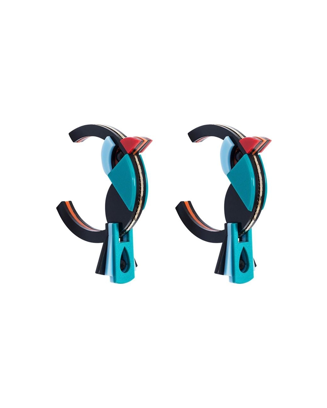 Gissa Bicalho Green Handmade Acrylic Earrings Hoops Birds