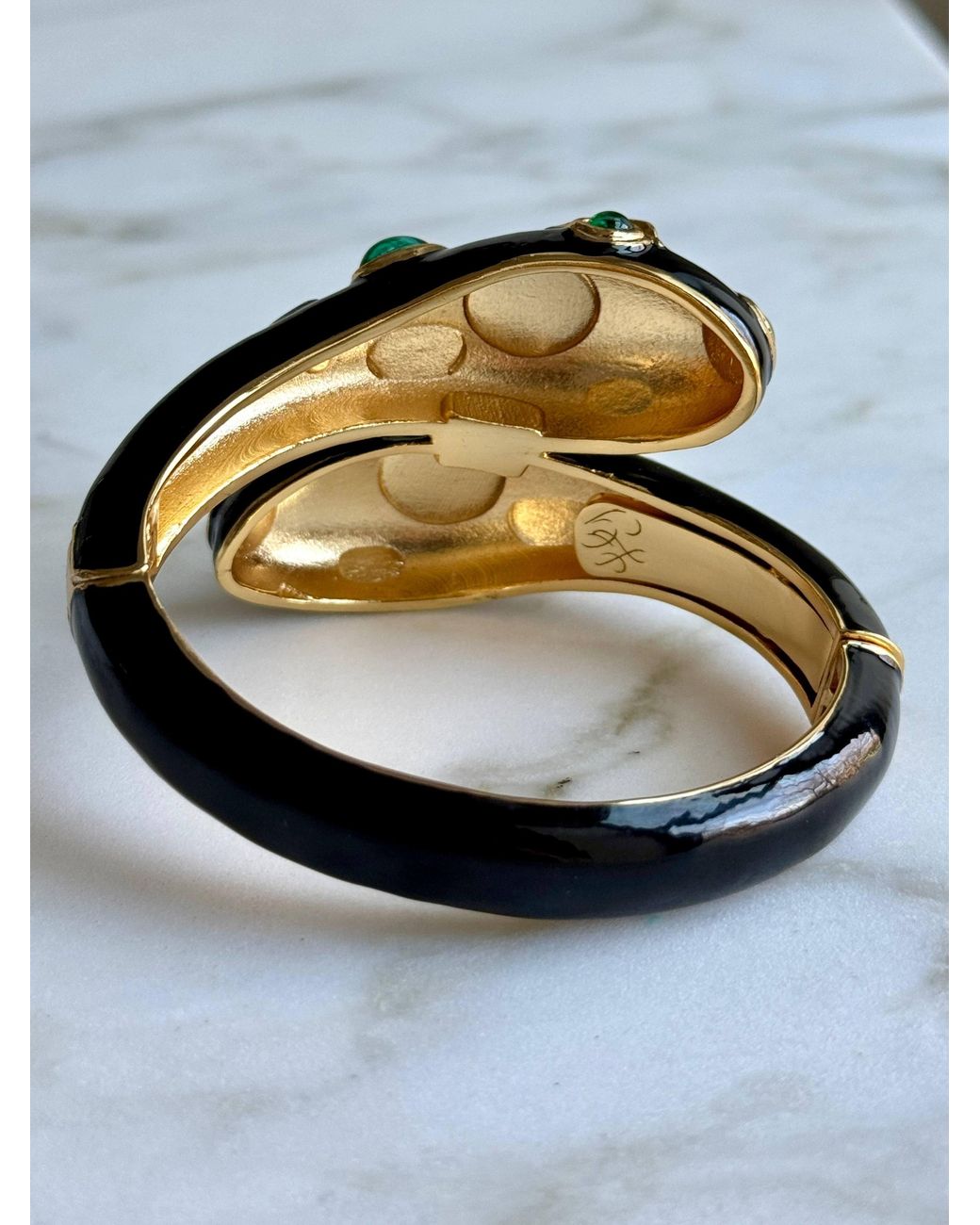 Laura Gray Green Double Headed Snake Bracelet