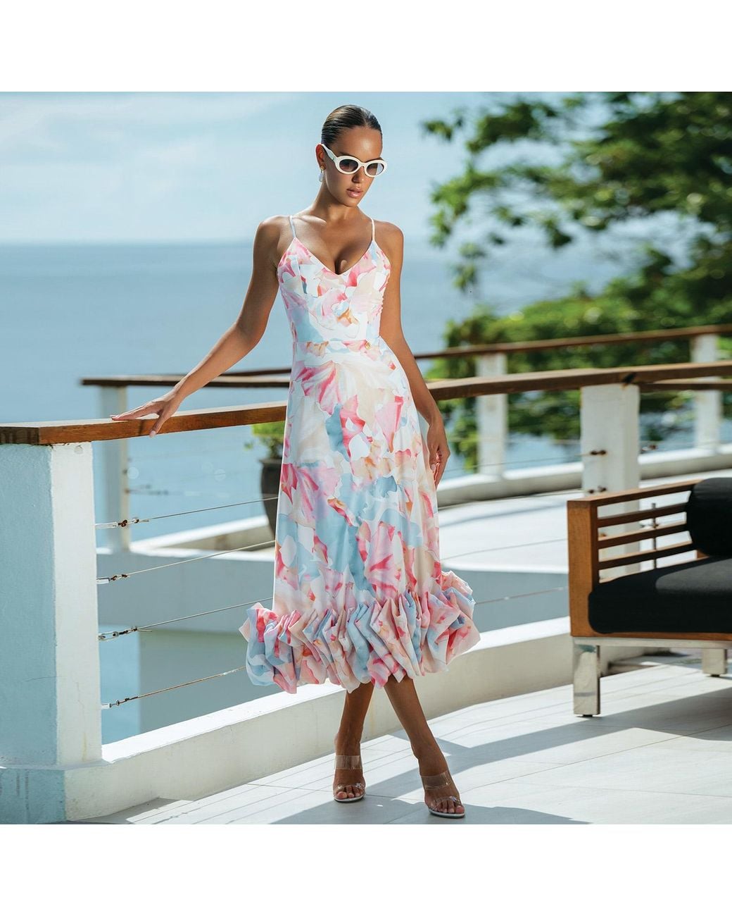 Ak Royalty Resortwear Pink Florence Dress Pastel Flowers