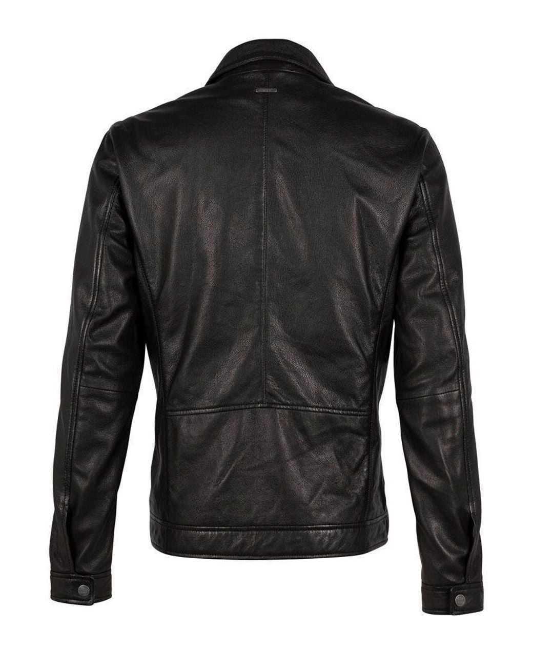 Mauritius Black Leather Jacket Thees for men