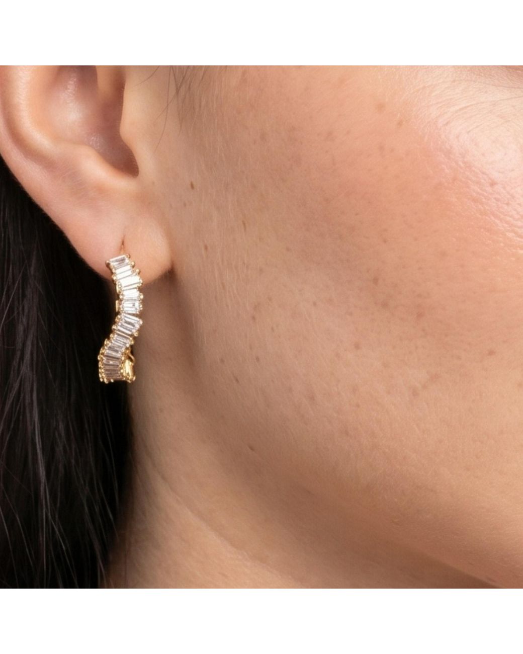 Uchi and Soto Metallic Nami Stone Wave Earrings