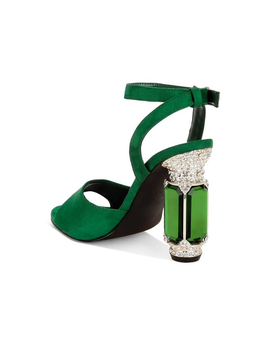 Rag & Co Black Raome Jewel Heel Sandals
