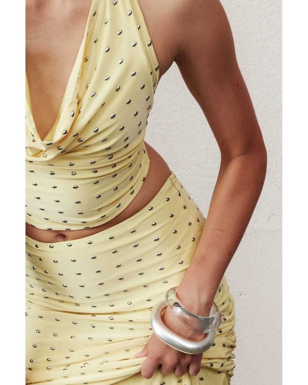 NAZLI CEREN Yellow Haley Long Jersey Skirt