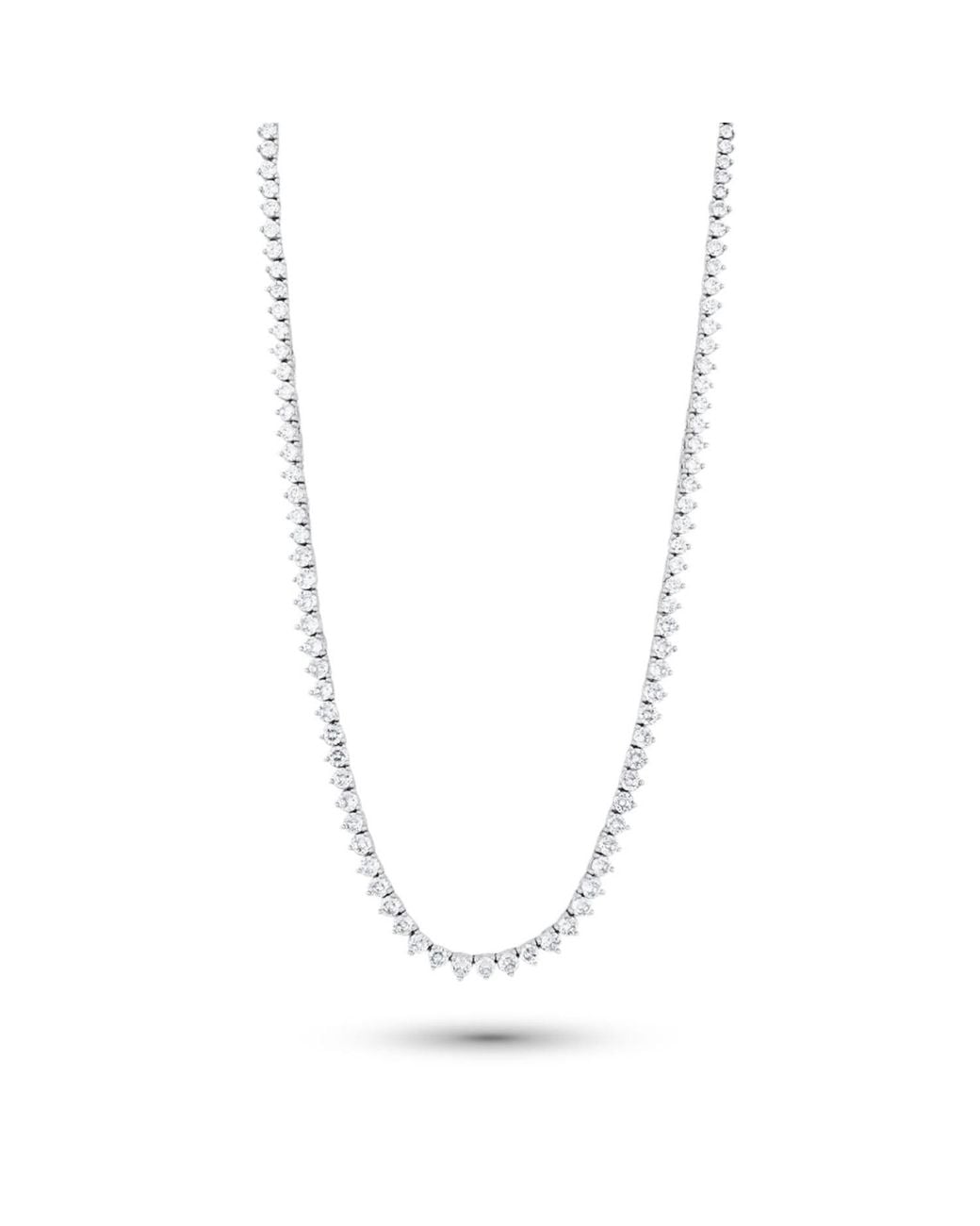 SHYMI Metallic Graduated Three Prong Tennis Necklace