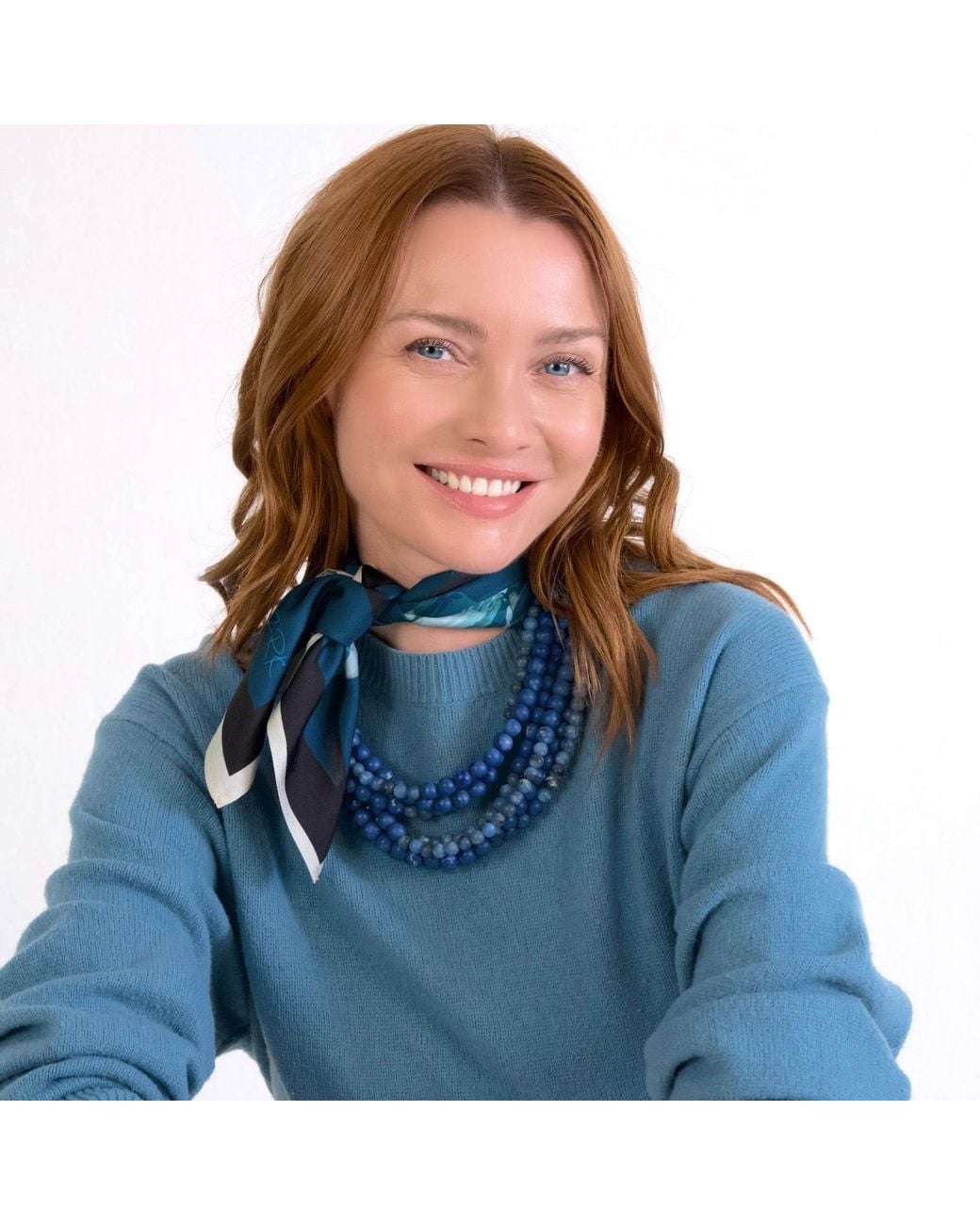 Fairchild Baldwin Blue Helena Marble Denim Necklace