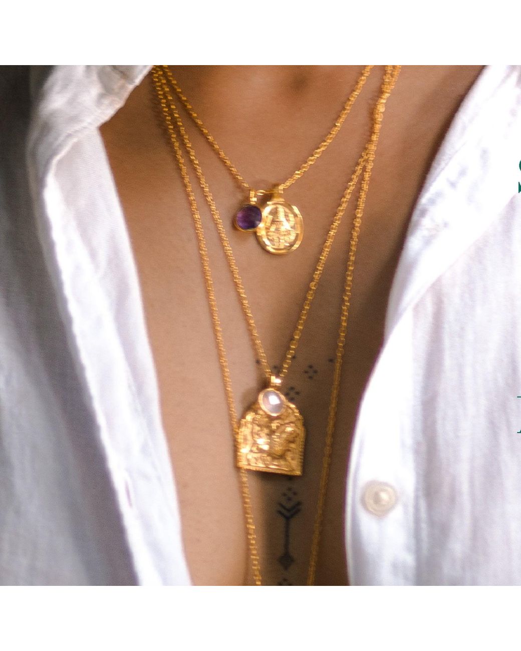 Goddess Charms White Rose Quartz Elemental Crystal Necklace