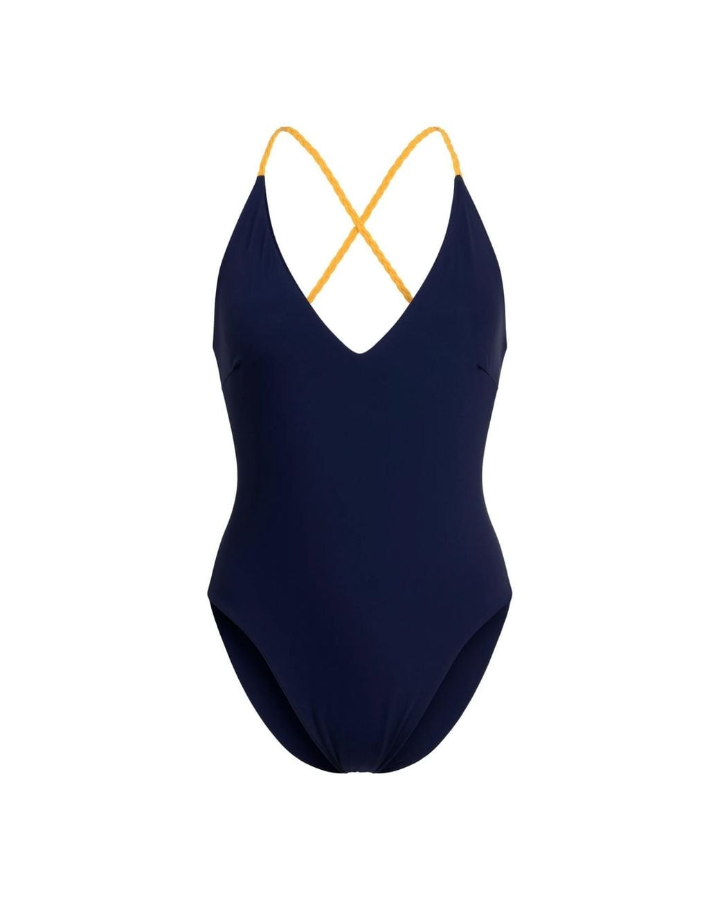 Rive & Rituel Blue Gaia Braided Back One Piece Bathing Suit