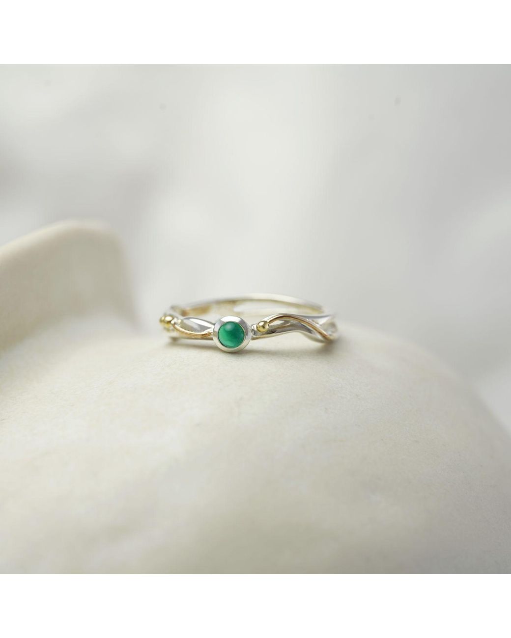Isla Silver Green Onyx Ring