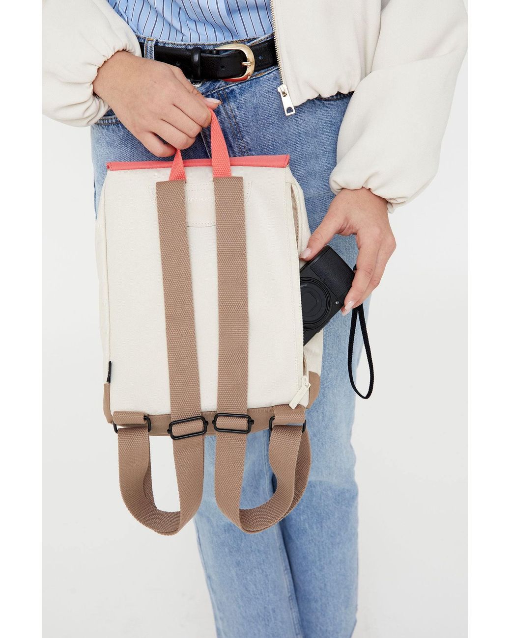 Lefrik Pink Kaut Mini Backpack Sunset Block