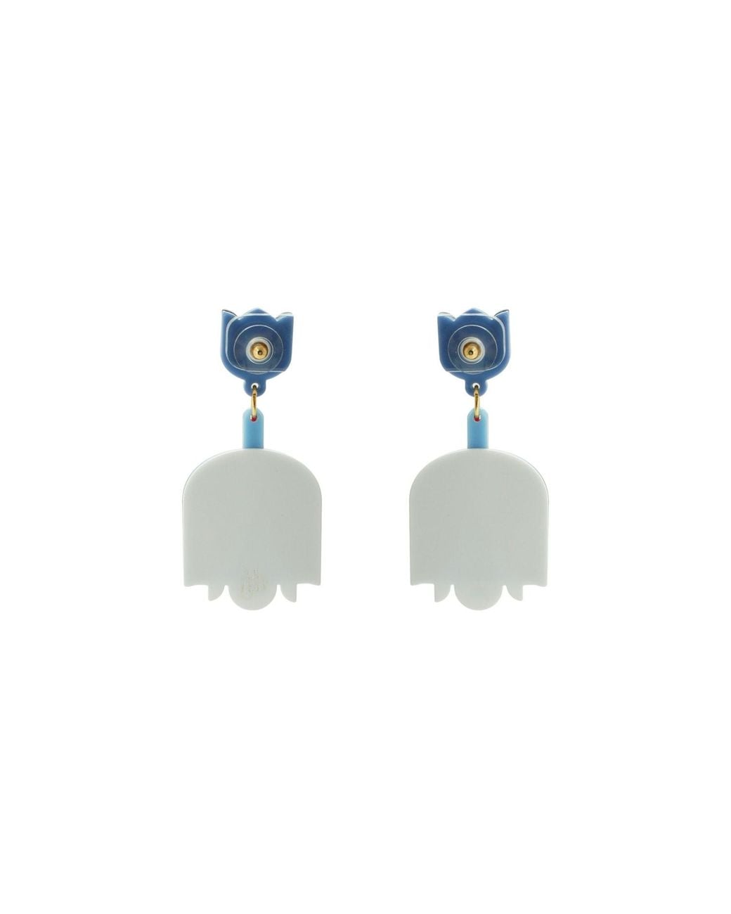 Gissa Bicalho Blue Handmade Acrylic Earring Pendant Nimphea