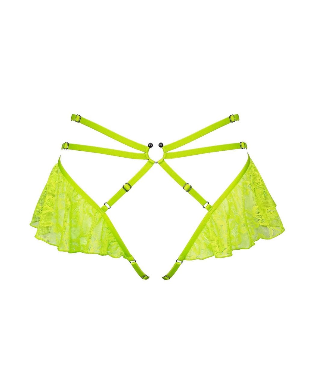 MONIQUE MORIN LINGERIE Yellow Hologram Skirted Harness Acid