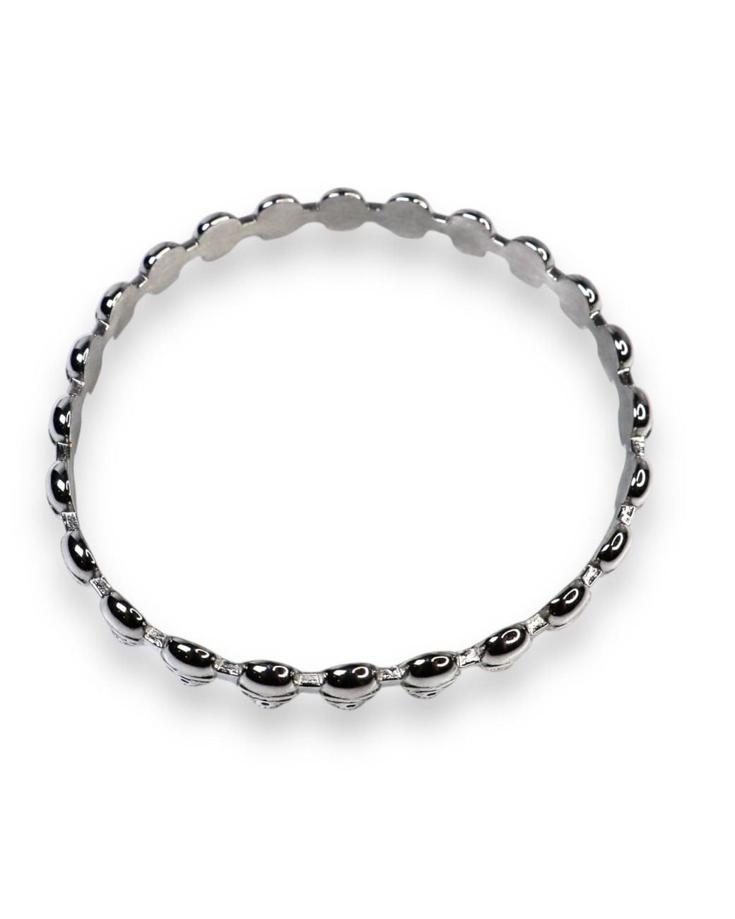 Jagged Halo Jewelry Metallic Eternity Skull Bangle