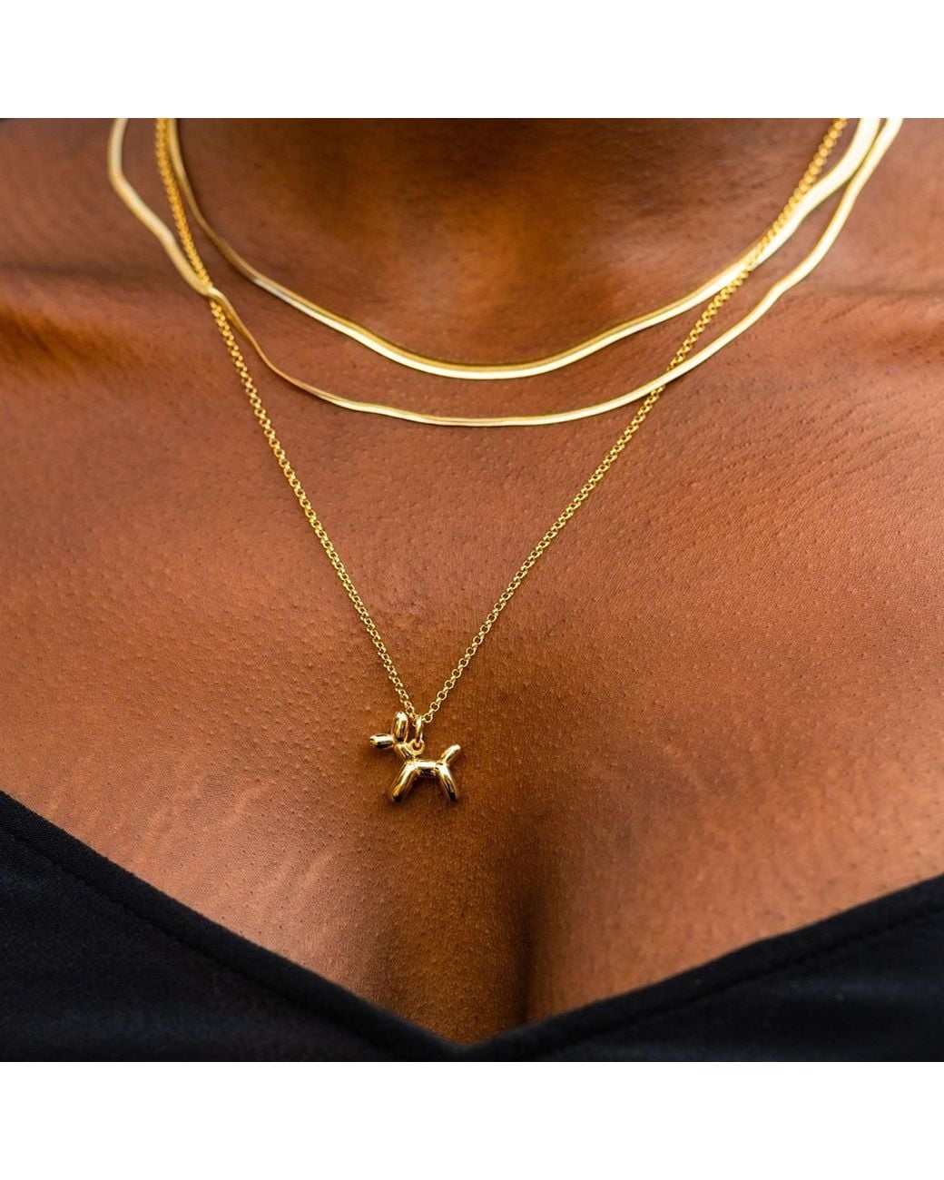 Scream Pretty Metallic Balloon Dog Charm Necklace
