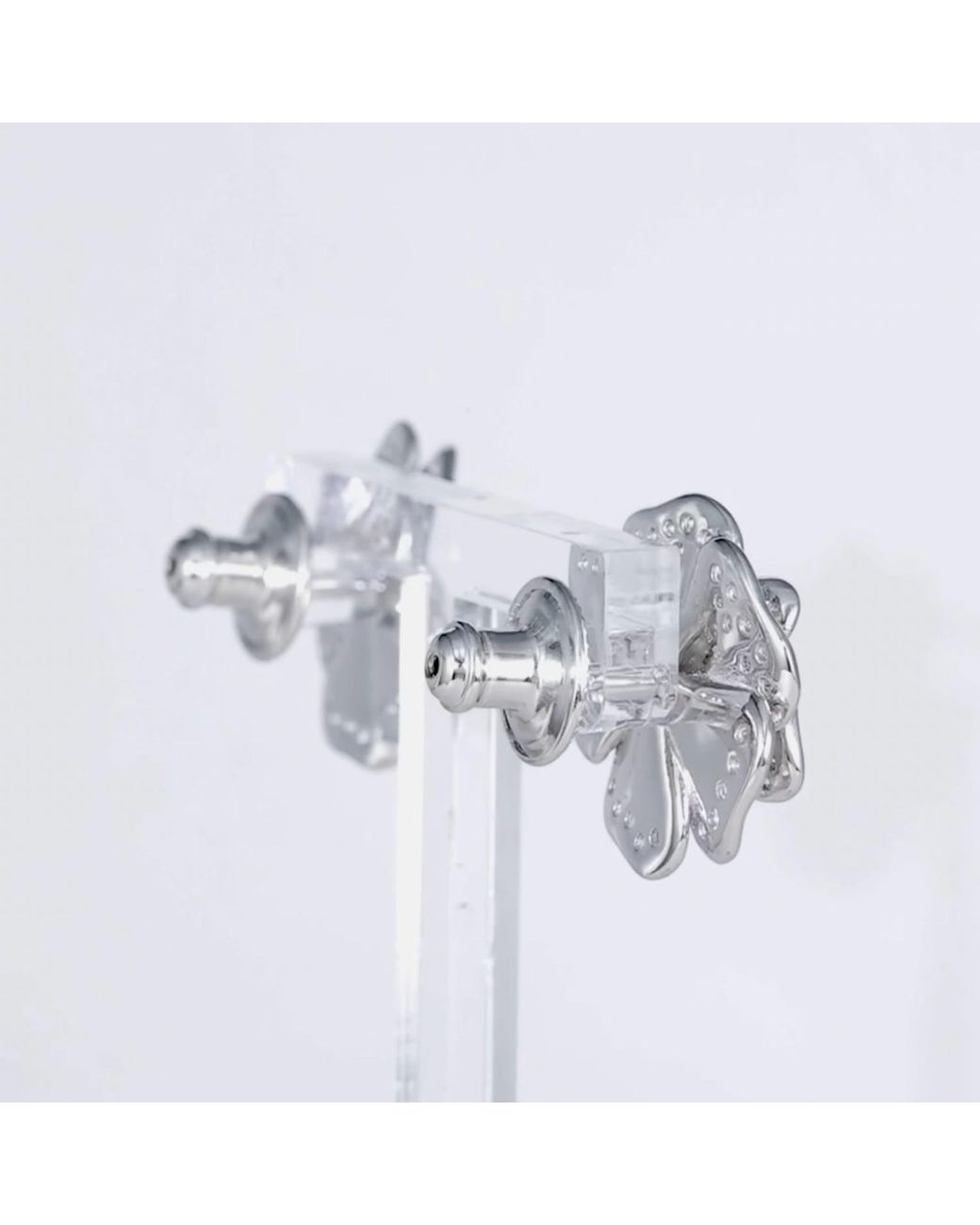Santinni Metallic Tsarina Flower & Freshwater Pearl Earrings