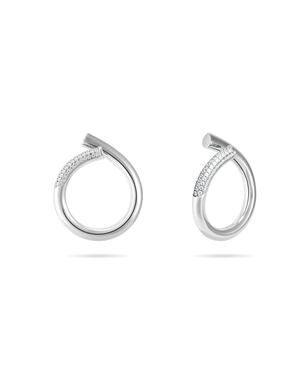 Meulien Metallic Open Twist Waterdrop Ring