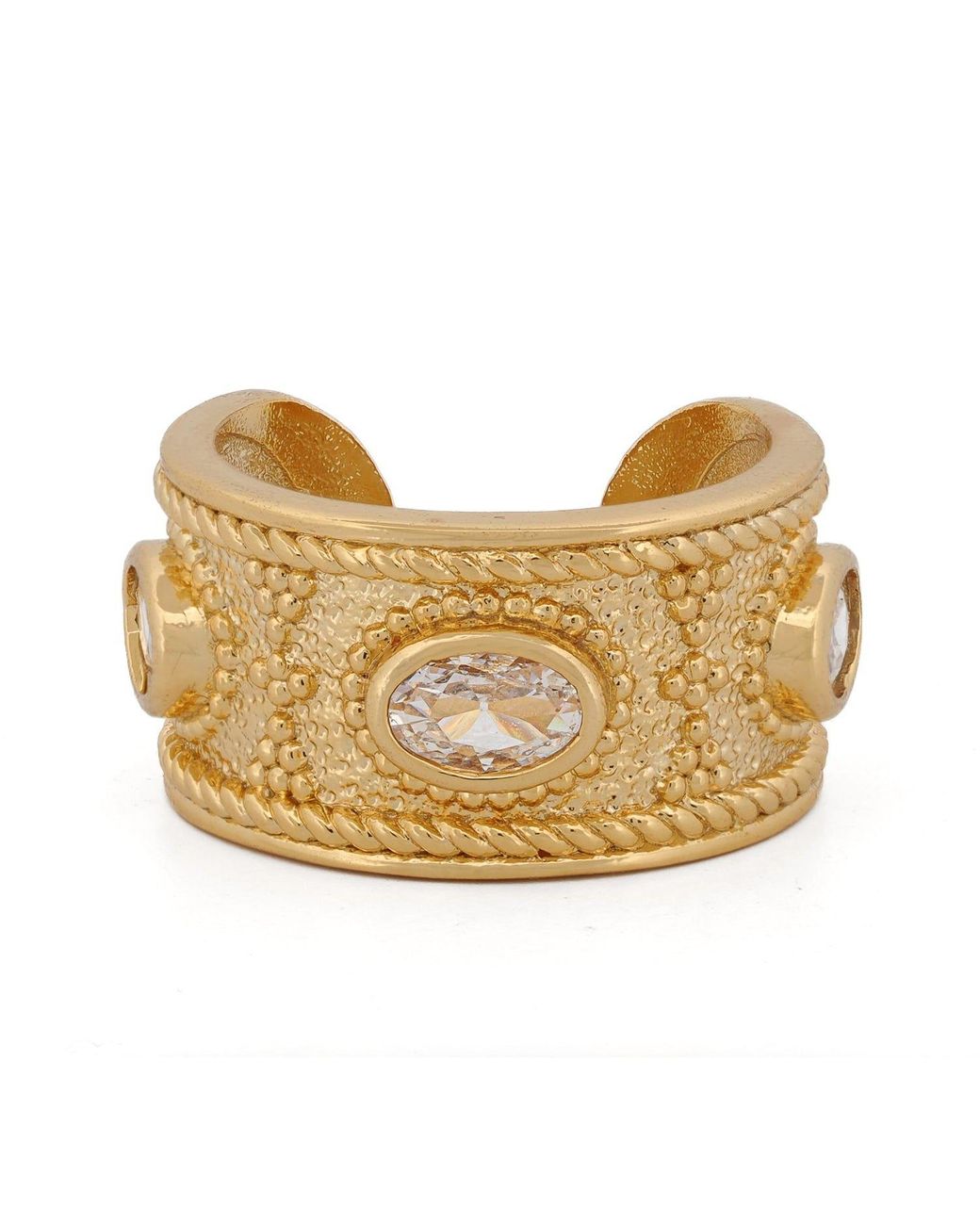 Ebru Jewelry Queen Cleopatra Diamond Energy Cuff Adjustable Ring in ...