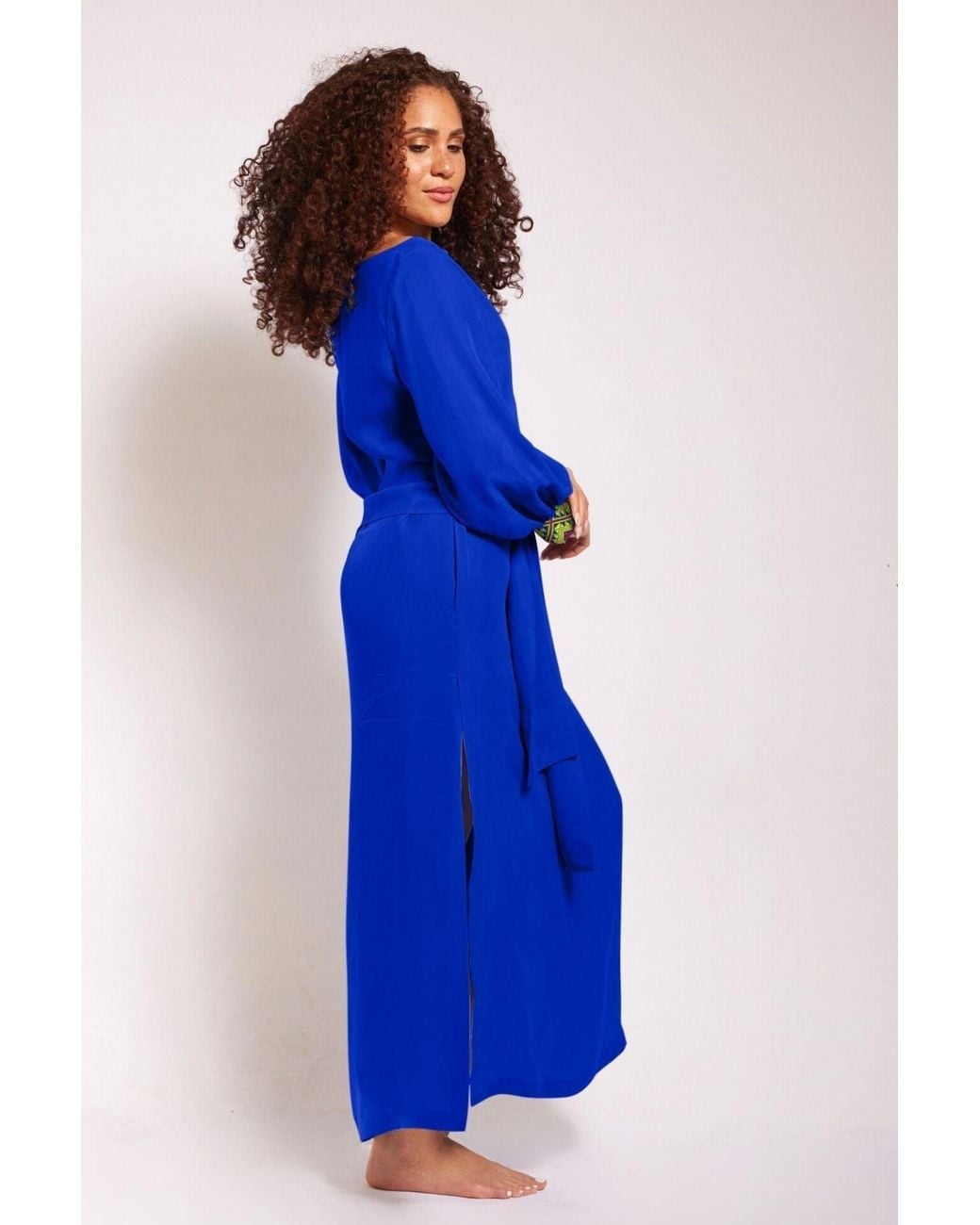 Yomisma Blue She's A Royal Chiapas Embroidered Kaftan — Artisanal Handcrafted Resort Dress