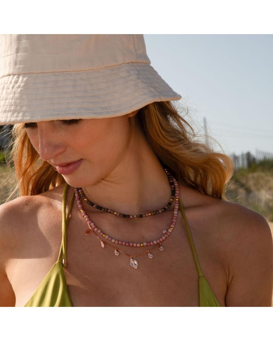 Seven Saints Metallic Rhodochrosite Adjustable Choker Necklace, Heart Opening And Heavenly Love, Rhodium