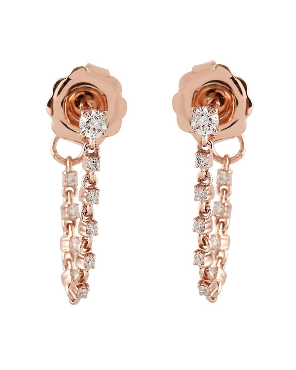 Artisan Metallic Natural Diamond Stud Earrings 14k Diamond