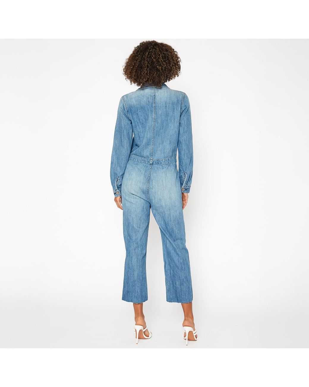 NOEND Blue Yanni Cropped Jumpsuit