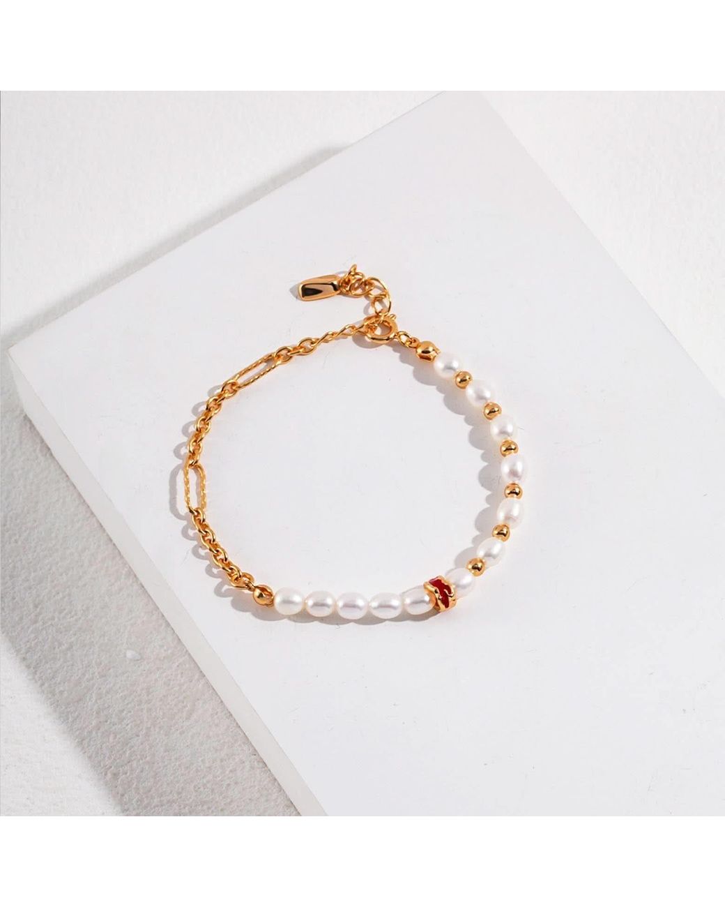Angel Barocco Metallic Drip Glaze Bead & Pearl Bracelet