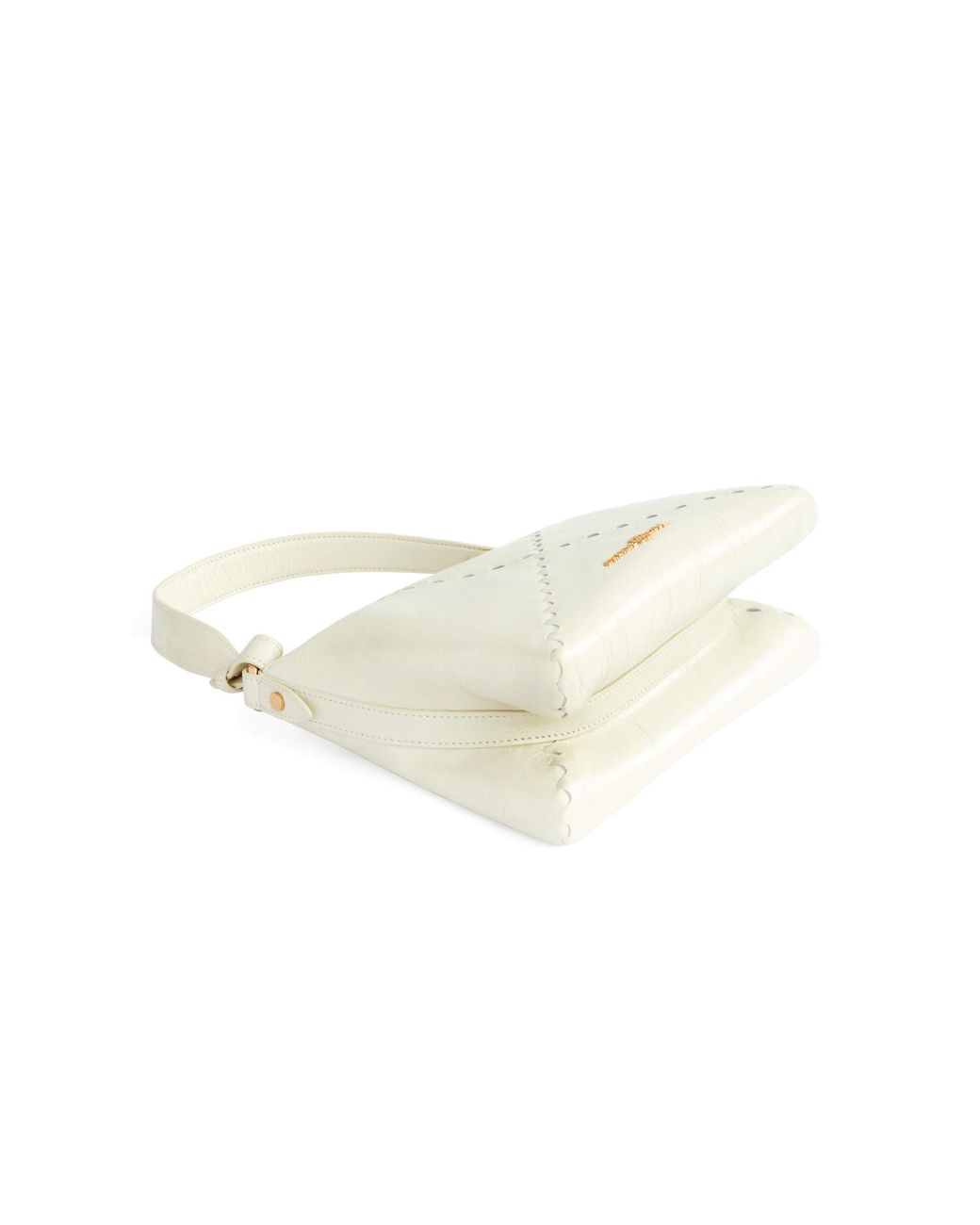 Orange Cube White Mosaic Baguette Shoulder Bag