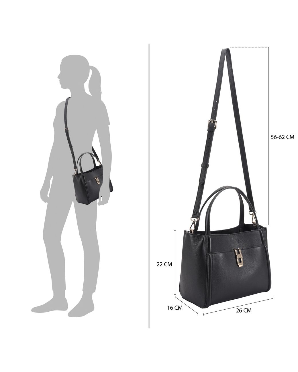 Paul Costelloe Black Madeline Shoulder Bag