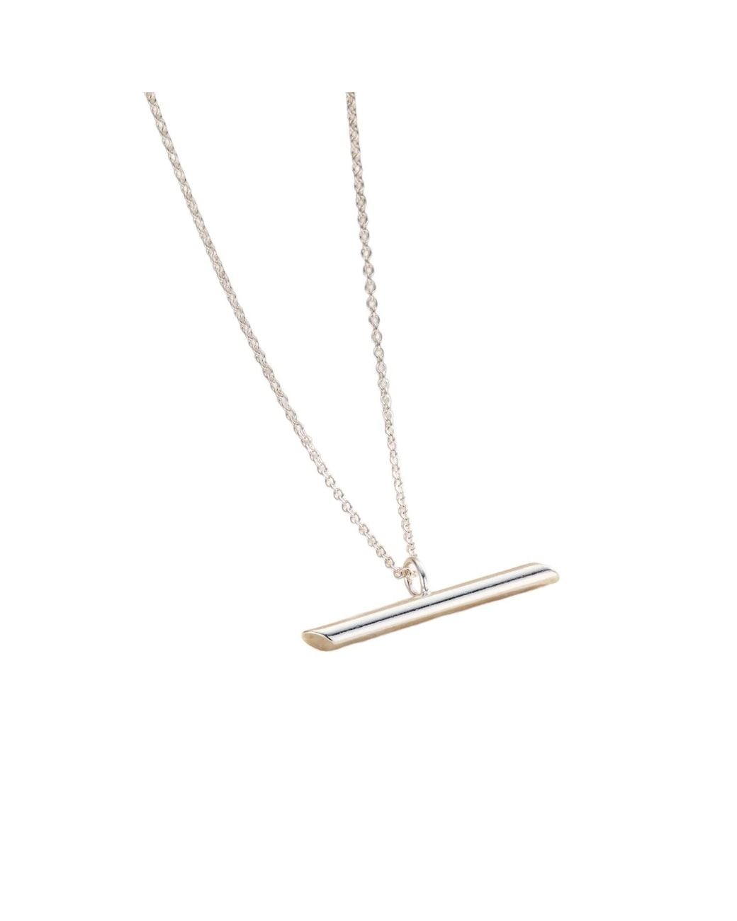 Posh Totty Designs White Sterling Flow T Bar Necklace
