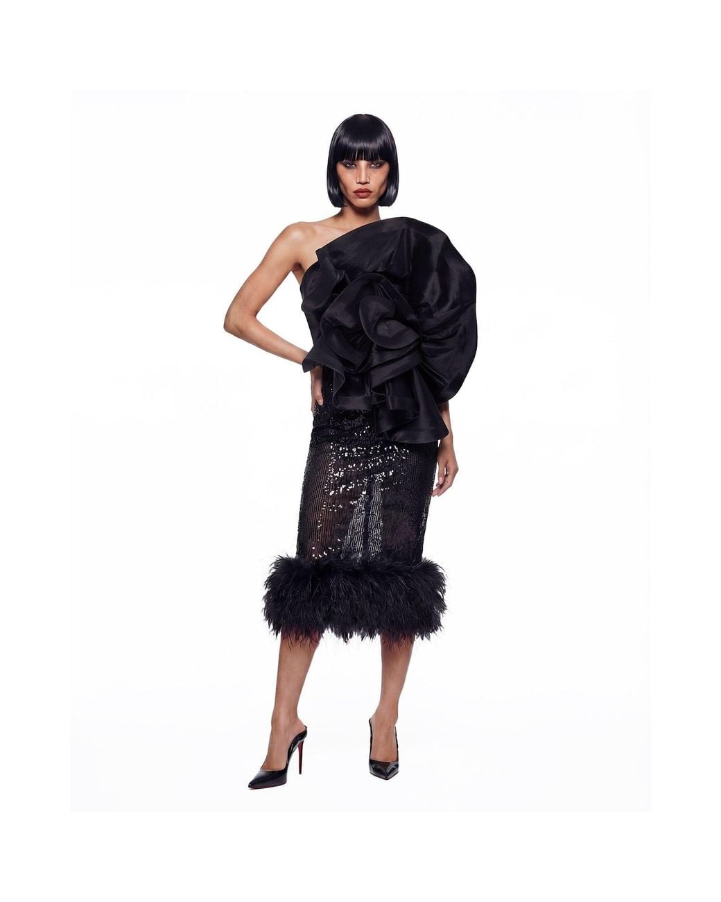 OSCARMORRIS Black Bianca Skirt