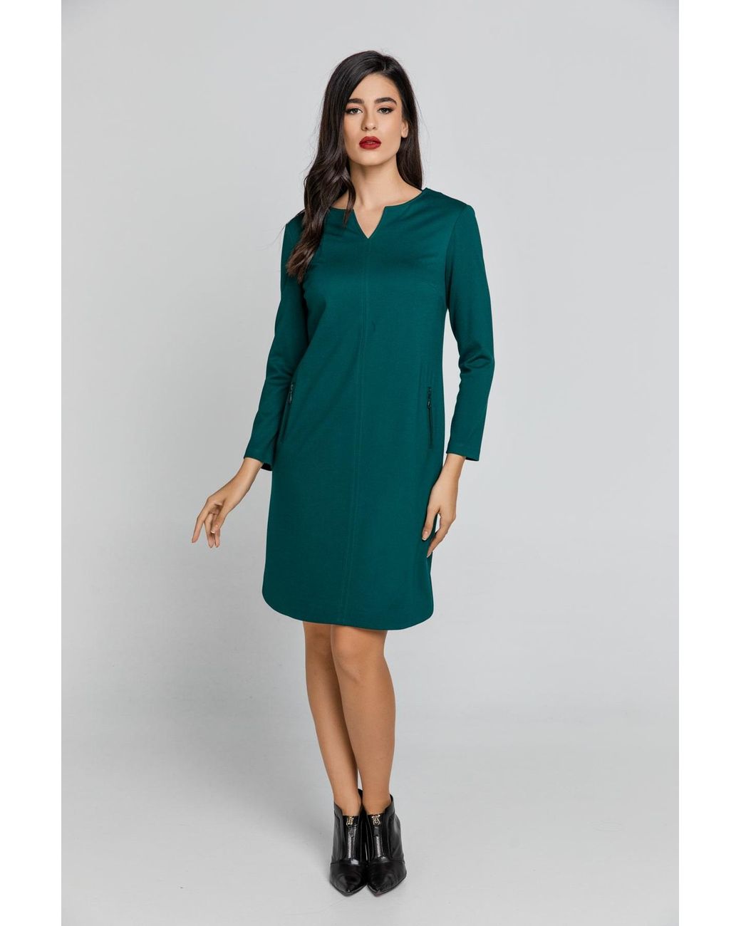 Conquista Green Emerald Sack Dress By