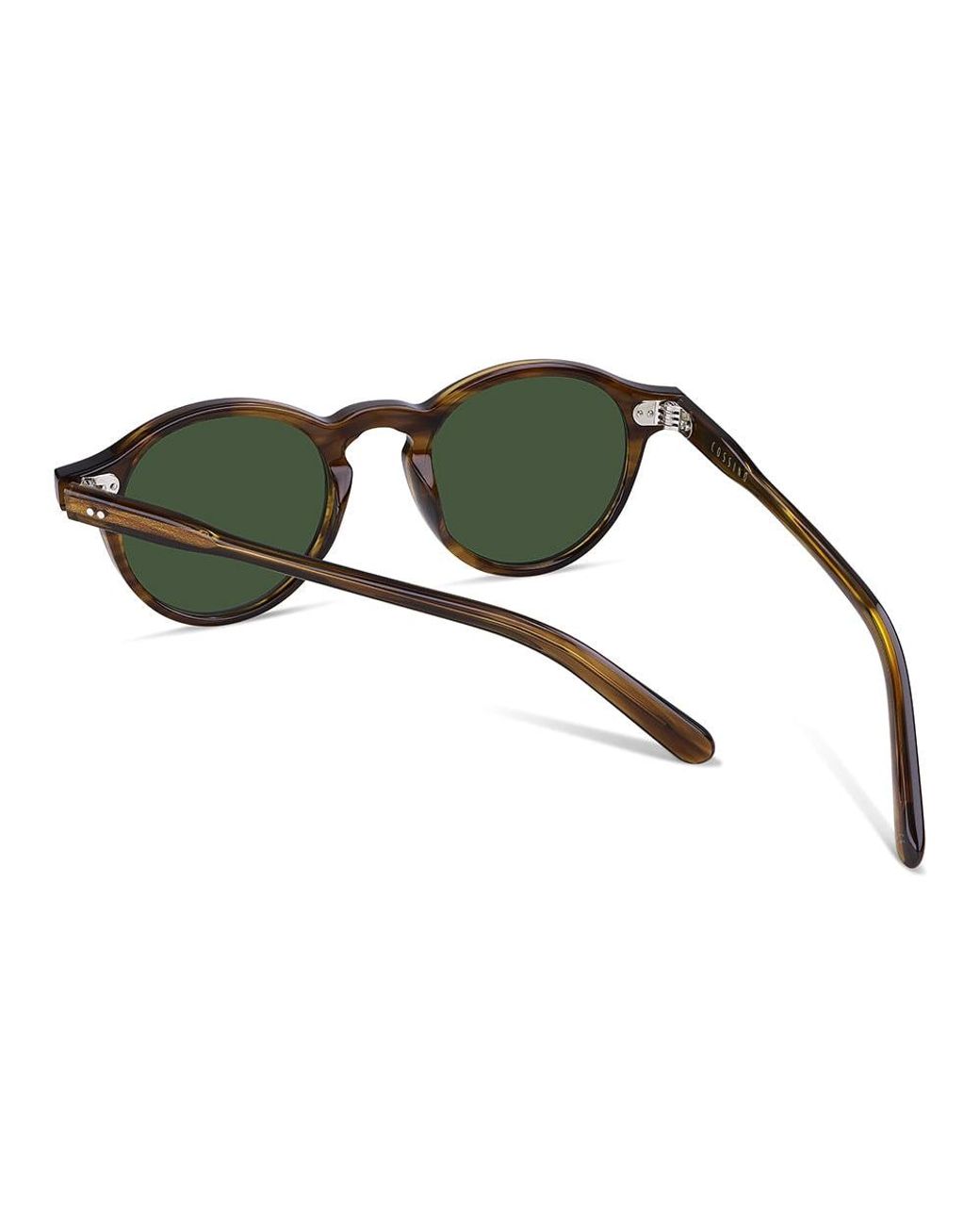 Cossimo Green Belize Redon Round Acetate Sunglasses for men