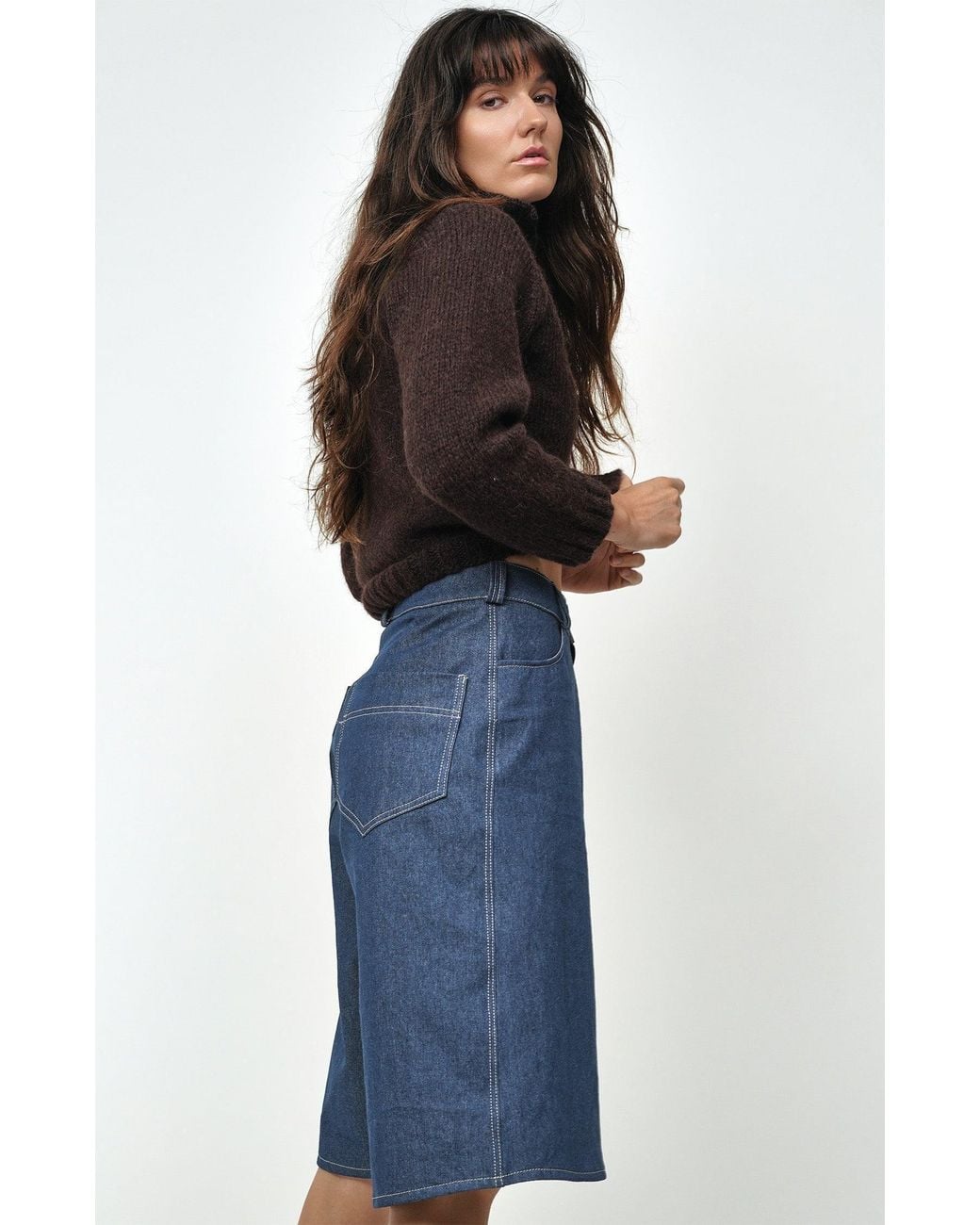 Gunda Hafner Ltd Blue Dark Unwashed Denim Jorts