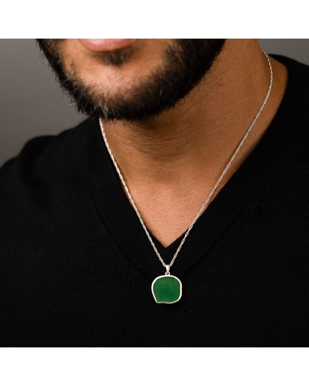Frenvyrn Metallic Lars Reversible Cat Coin Necklace, Sterling for men