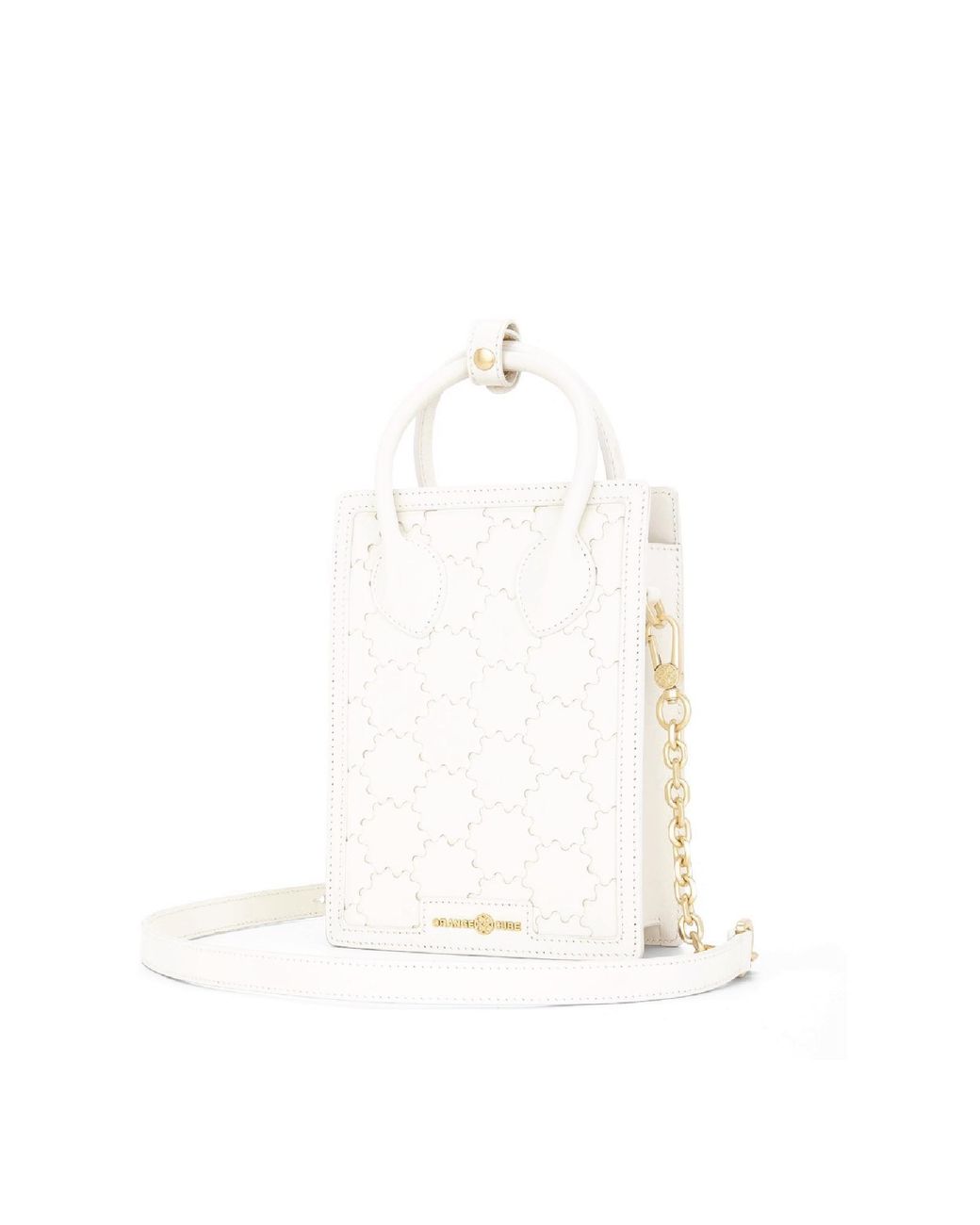 Orange Cube White Quilted Impressions Mini Tote Bag