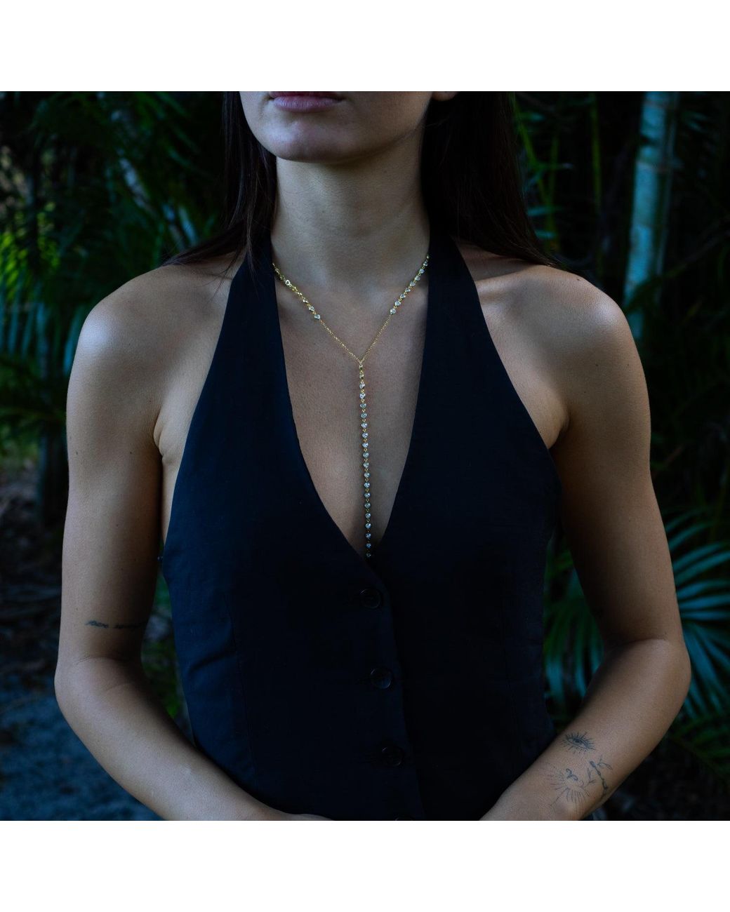 Ebru Jewelry Metallic Starlight Elegance Diamond Y Necklace
