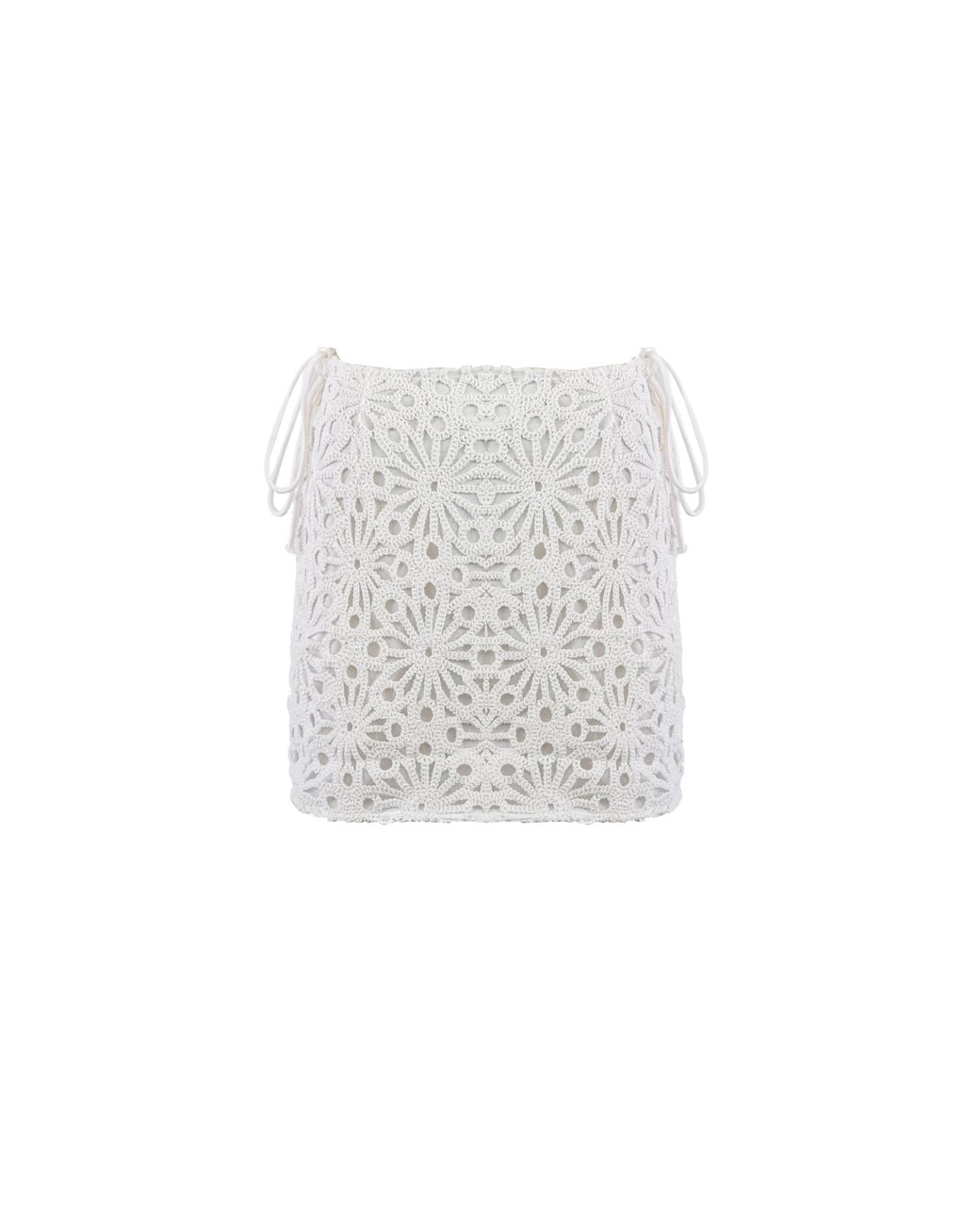 Amy Lynn White Bonnie Crochet Mini Skirt