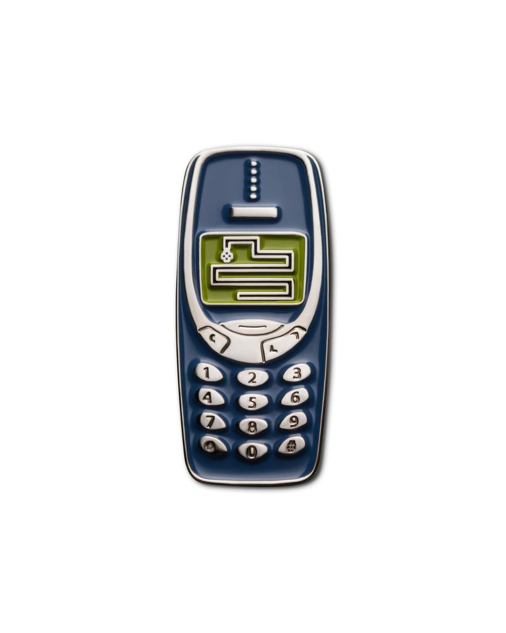 Make Heads Turn Blue Enamel Pin Brick Phone: Snake