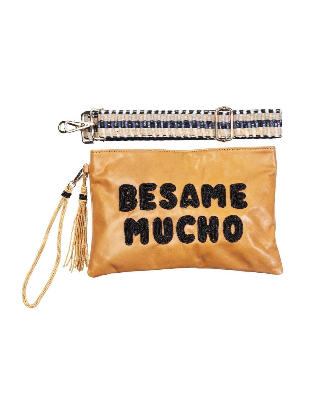 Sidney Byron Metallic Leather Bag With Besame Mucho Beading