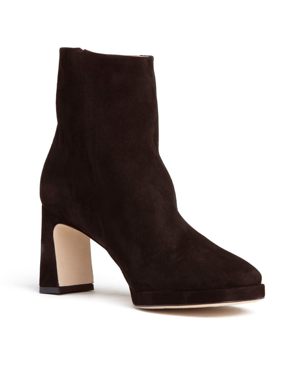 Beautiisoles by Robyn Shreiber Made in Italy Brown Scottie Suede Bootie Comfortable & Dressy Low Heel For Day & Evening Wear
