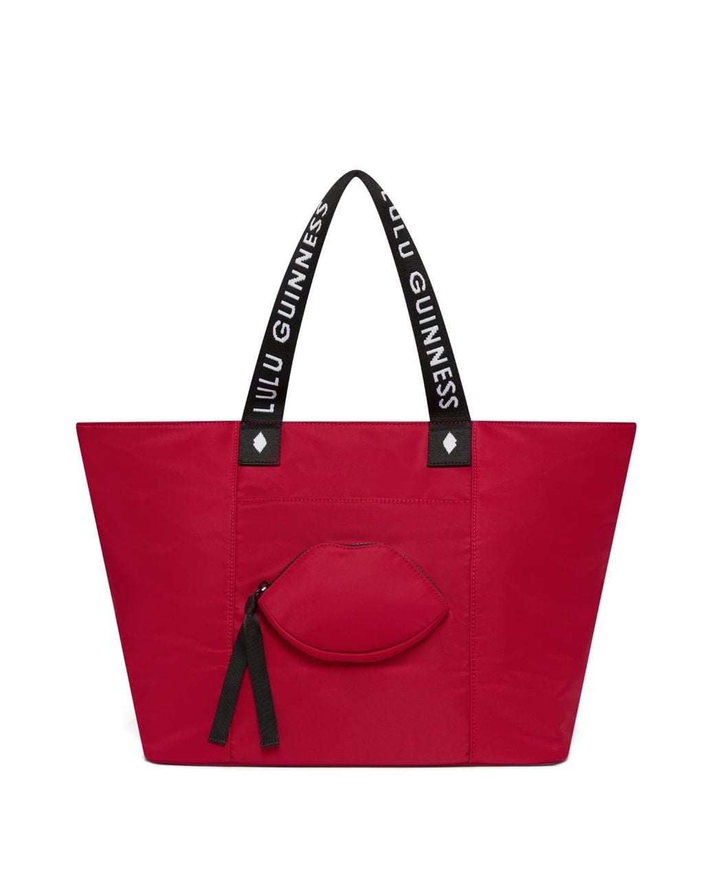 Lulu Guinness Red Lulu Nylon Macy Tote Bag