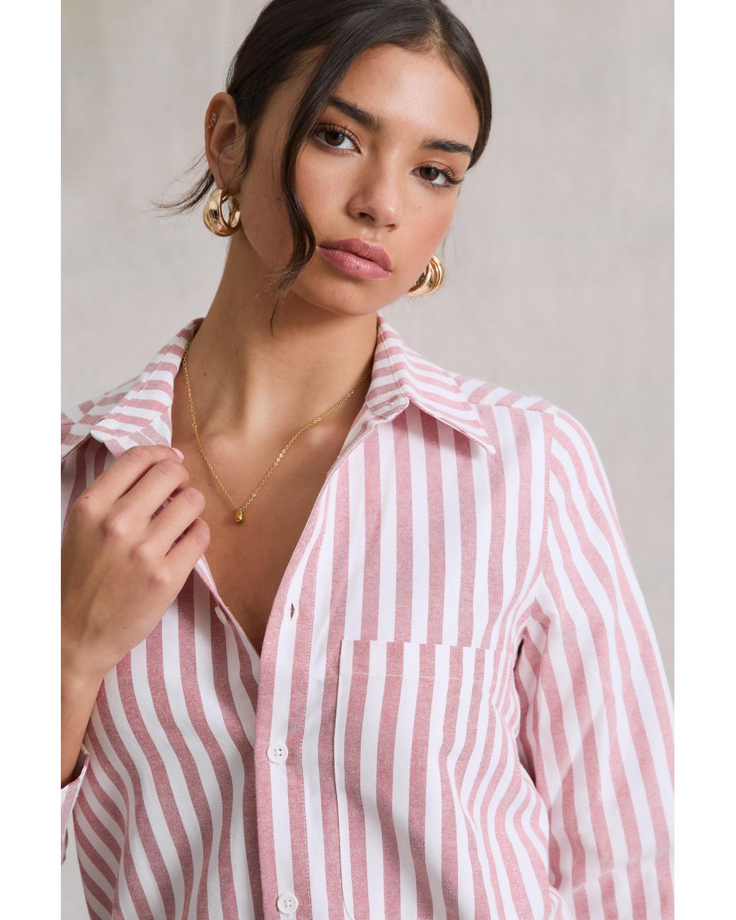 Hay Life Pink Yapp Stripe Shirt Cherry