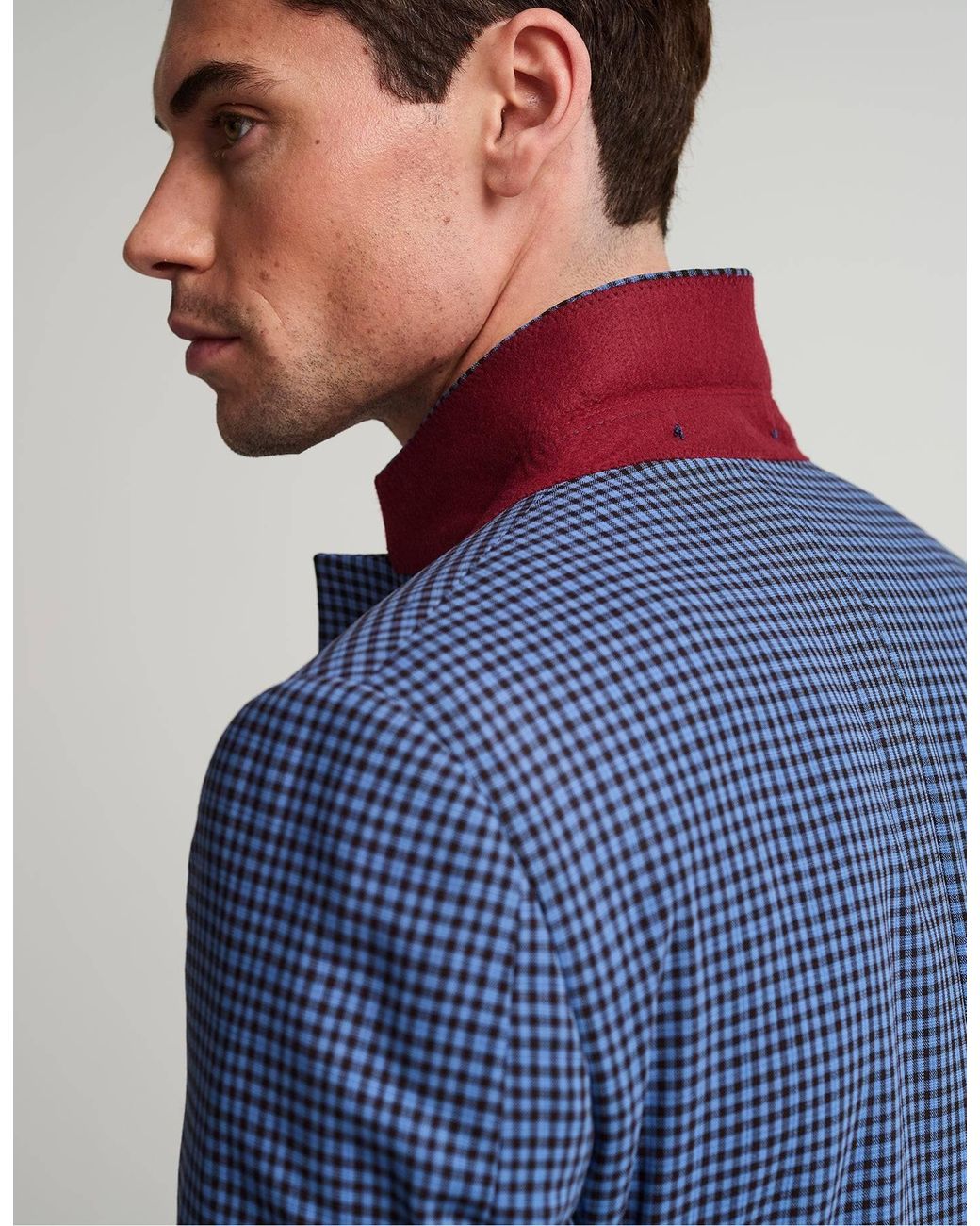 Gresham Blake Blue Gingham Jacket for men