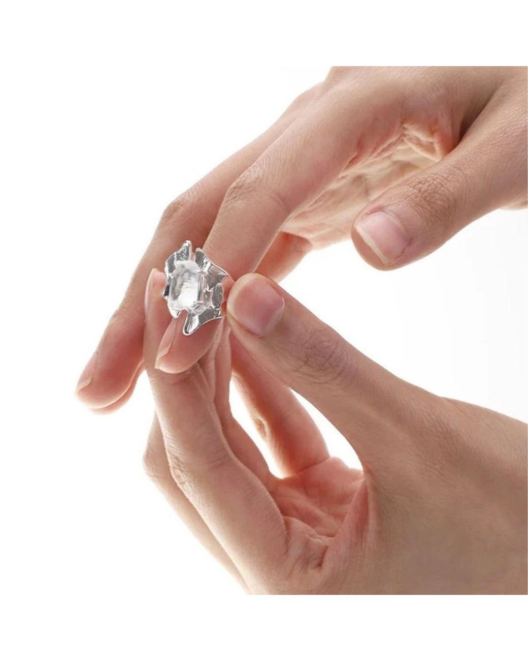 Ormiro Metallic Glacier Chunky & Clear Quartz Ring
