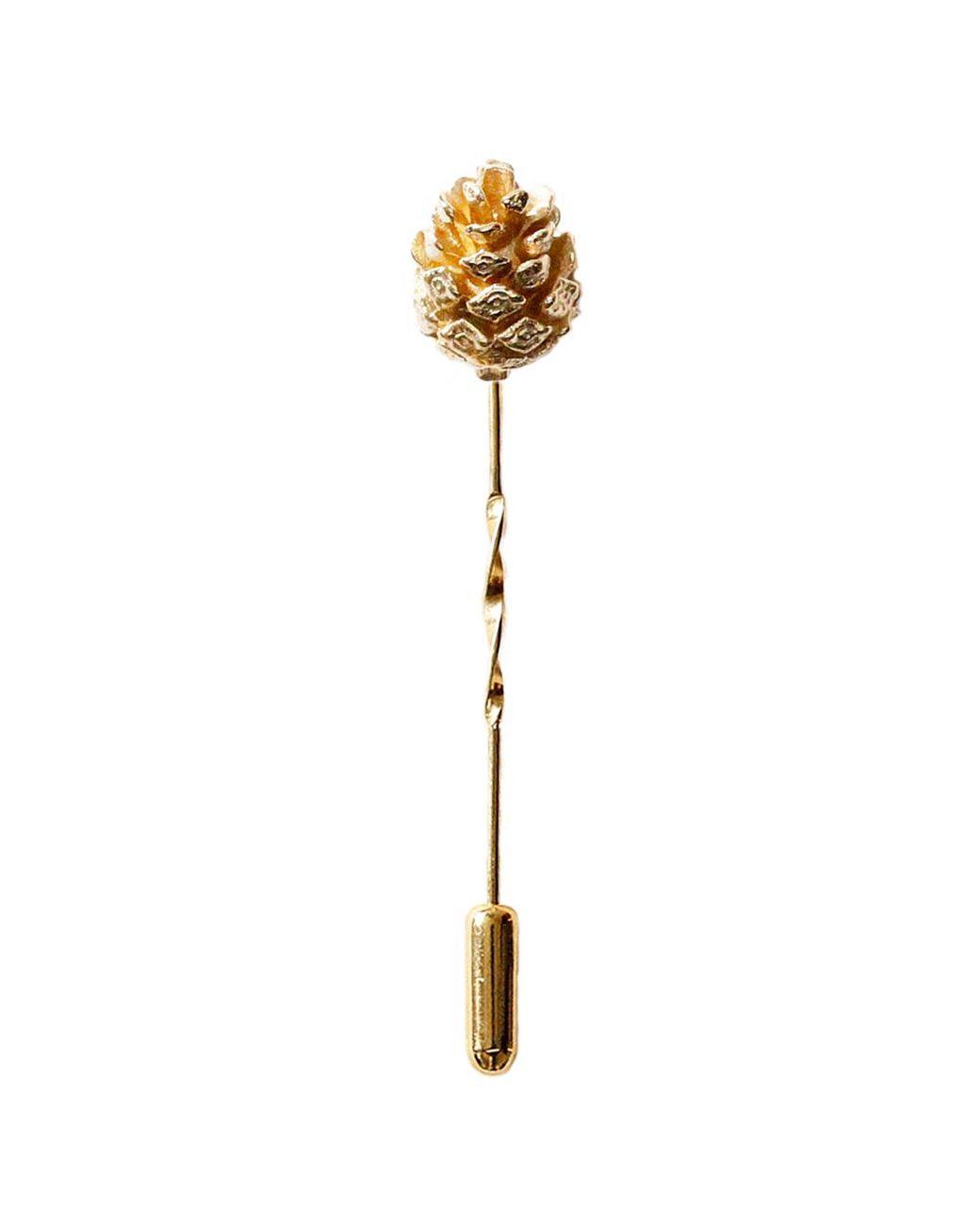 Lee Renee Metallic Baby Pine Cone Tie Pin for men