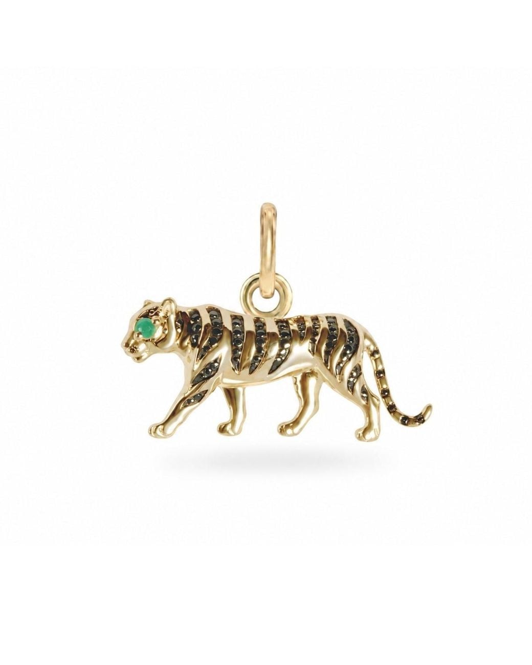 Zohreh Metallic Emerald Tiger Pendant 9K