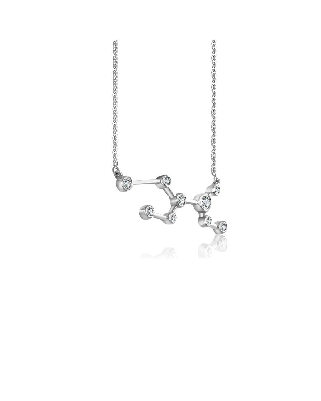 Genevieve Collection Metallic Virgo Zodiac Constellation Necklace 18K & Diamond
